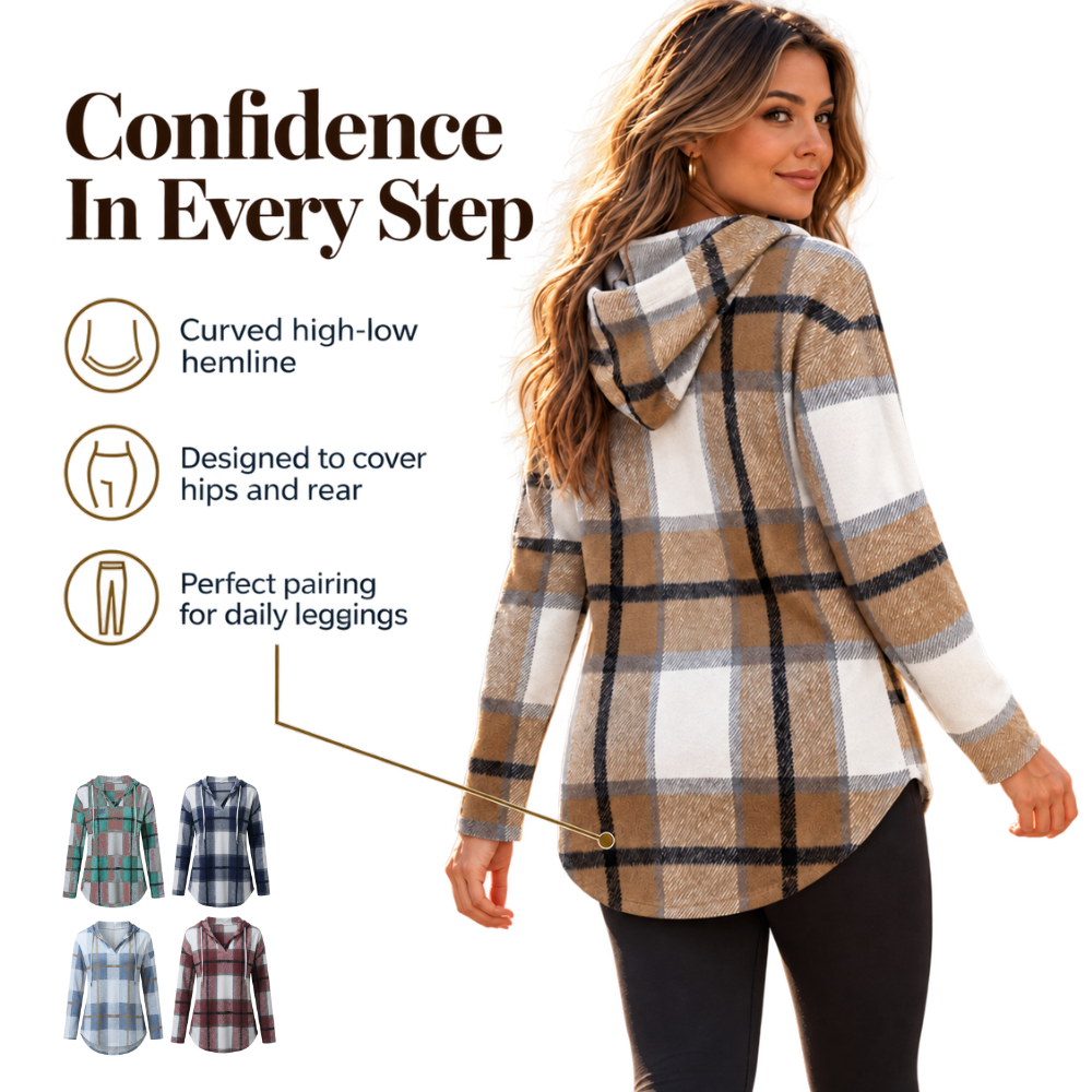 Softly Flattering Plaid Hoodie for Women - Ozerty