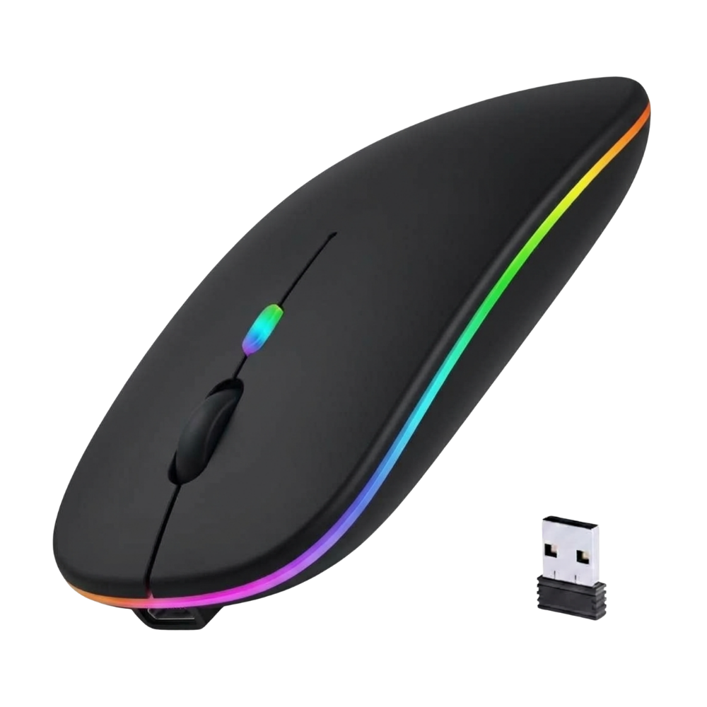 Slim Portable Silent Wireless Mouse -Black - Ozerty