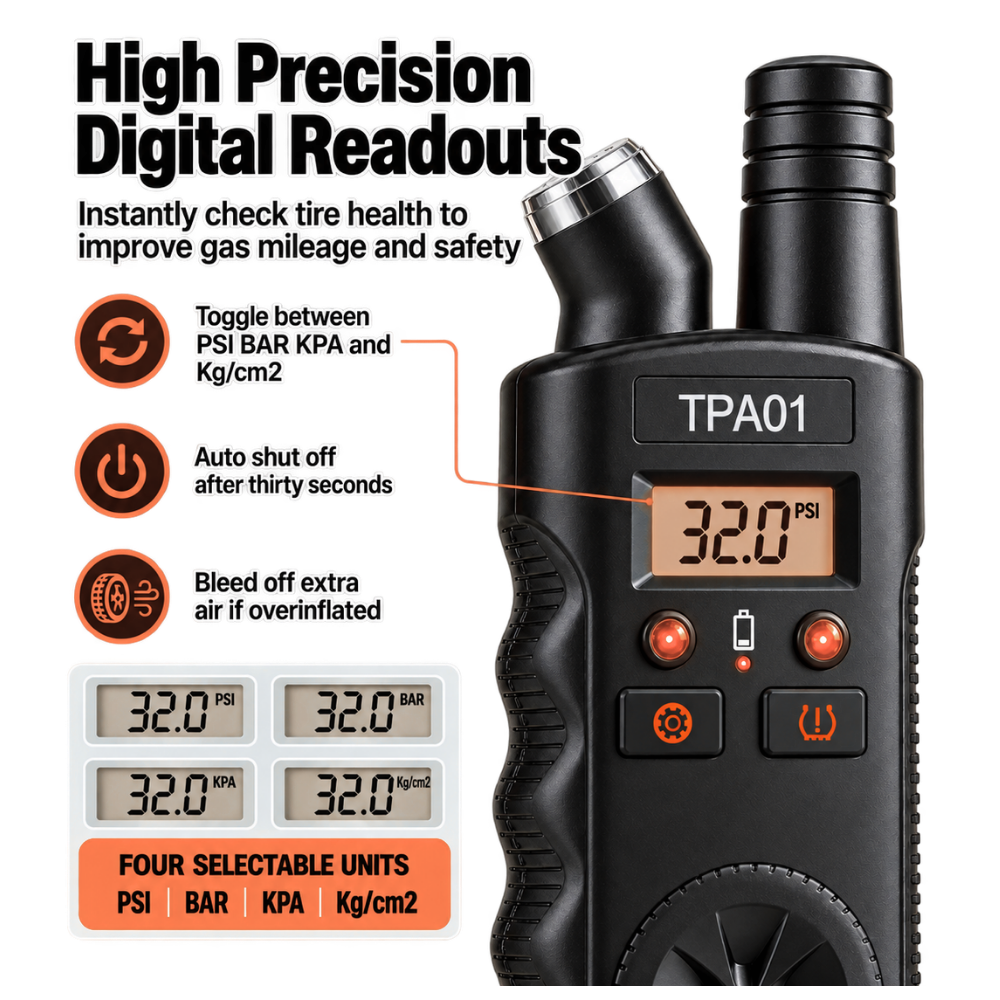 Digital Tire Pressure Gauge - Ozerty