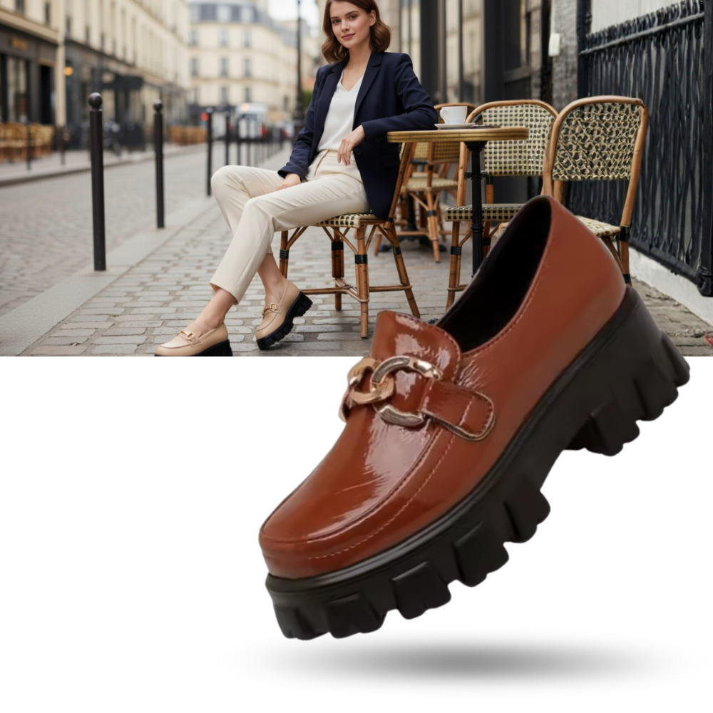 Chunky Stylish Leather Loafers - Ozerty