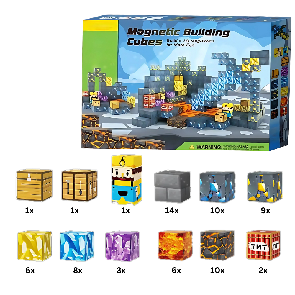 Educational Magnetic Minecraft Blocks -72 PCS - Ozerty