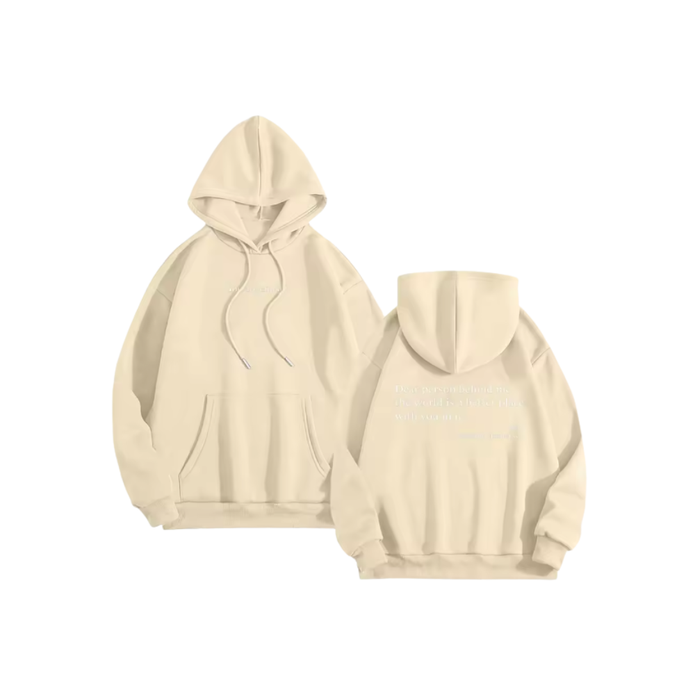 Motivational Loose Women Hoodie -Beige - Ozerty