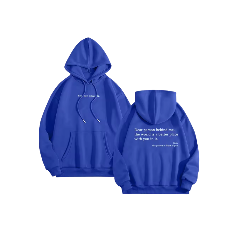 Motivational Loose Women Hoodie -Blue - Ozerty