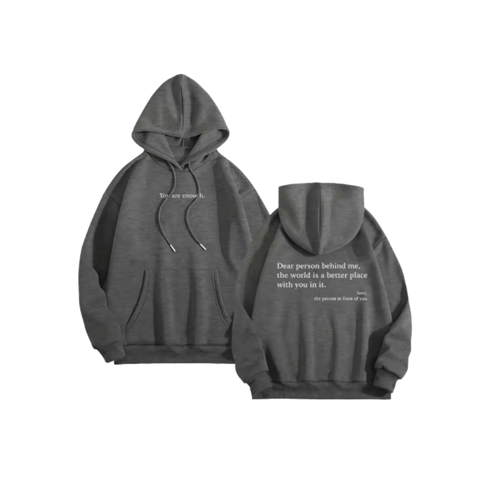 Motivational Loose Women Hoodie -Dark Gray - Ozerty