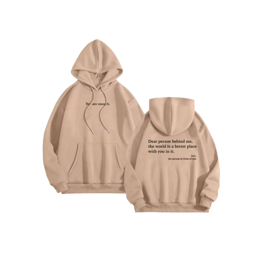 Motivational Loose Women Hoodie -Khaki - Ozerty