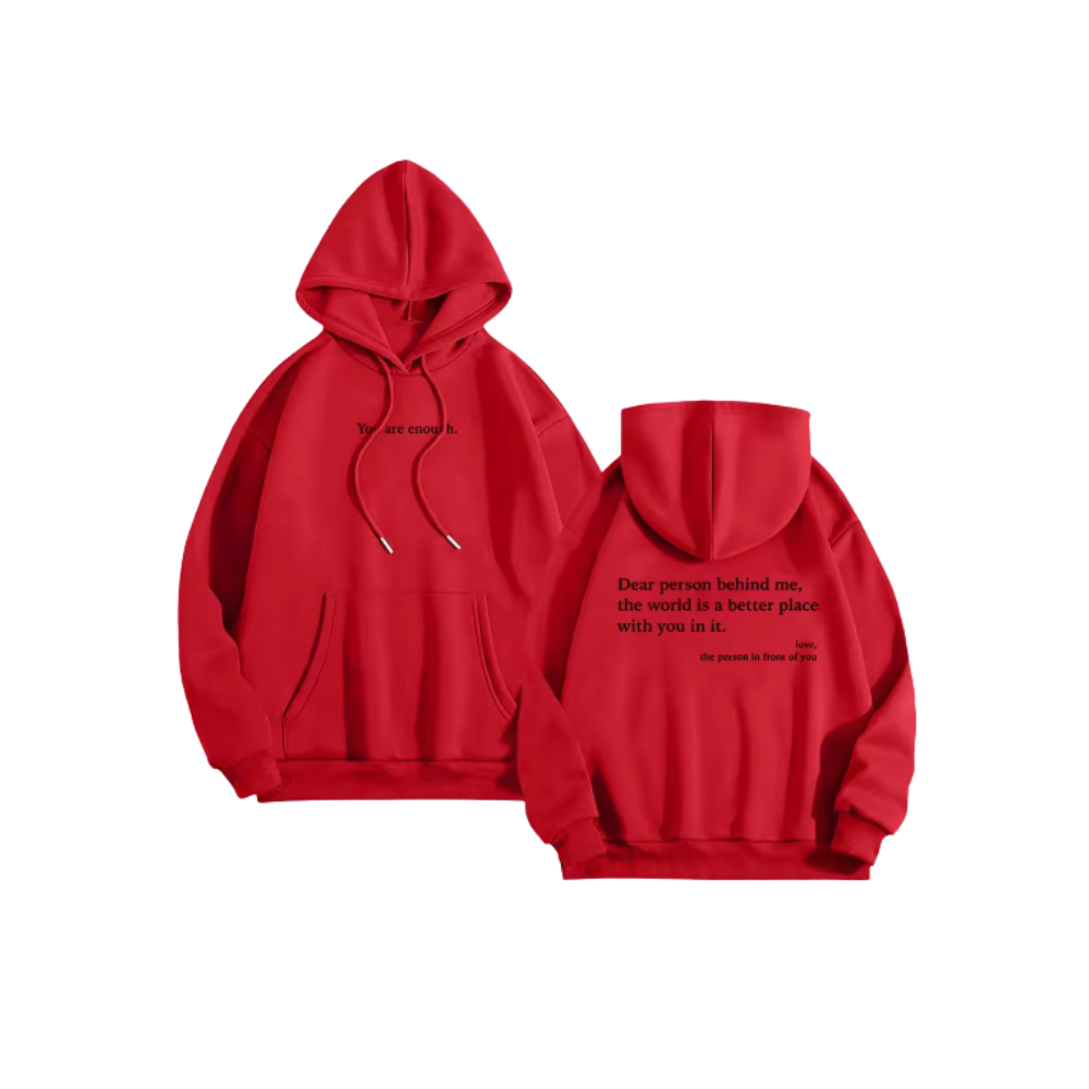 Motivational Loose Women Hoodie -Red - Ozerty