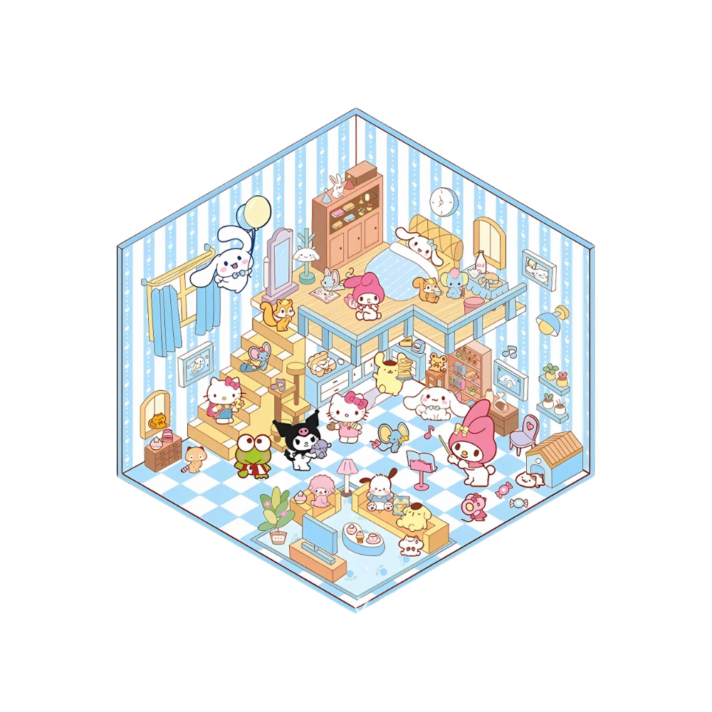 Pastel Home Tales Stickers -Blue House - Ozerty