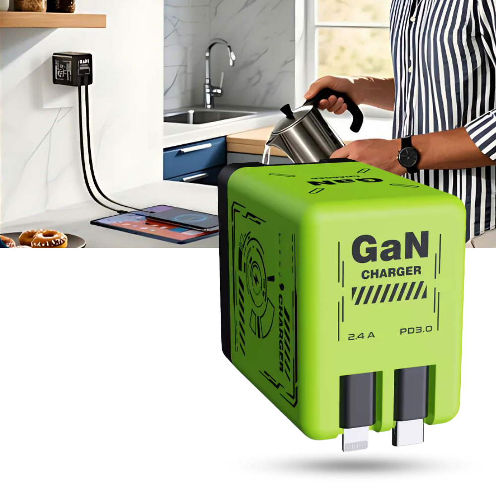 Retractable Cable Dual Charger - Ozerty