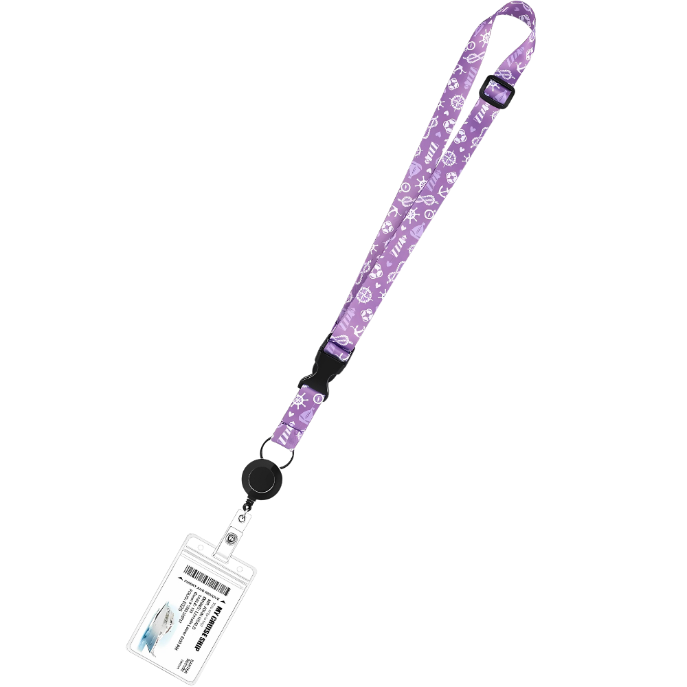 Retractable Cruise Lanyard -Purple - Ozerty