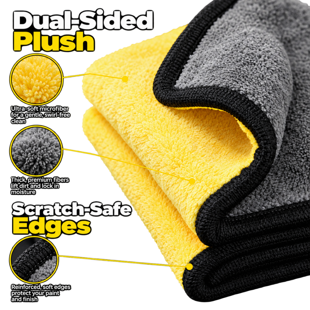 Plush Absorbent Microfiber Car Drying Towel - Ozerty