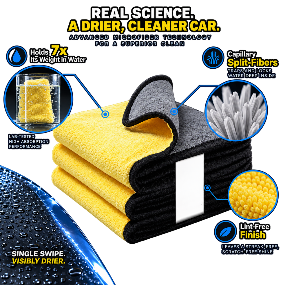 Plush Absorbent Microfiber Car Drying Towel - Ozerty