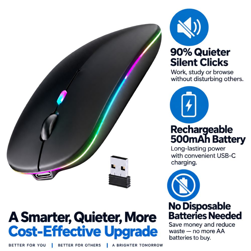 Slim Portable Silent Wireless Mouse - Ozerty