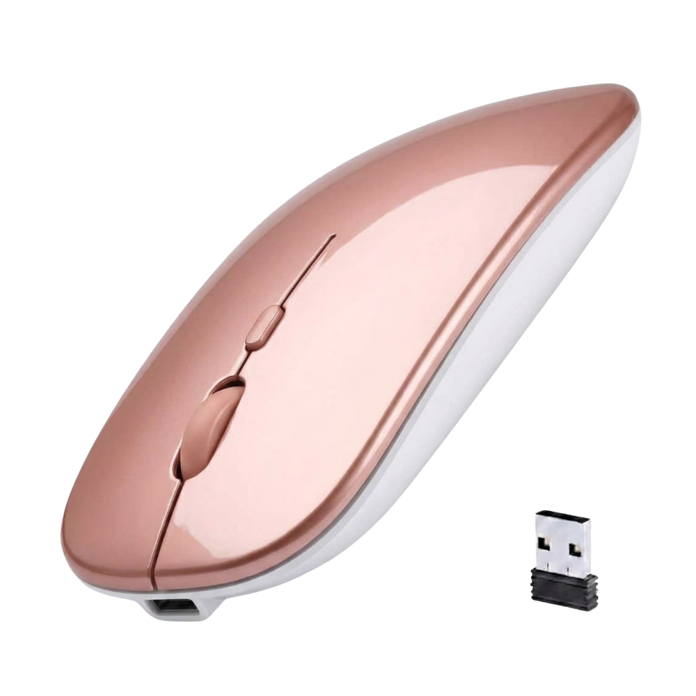 Slim Portable Silent Wireless Mouse -Rose - Ozerty