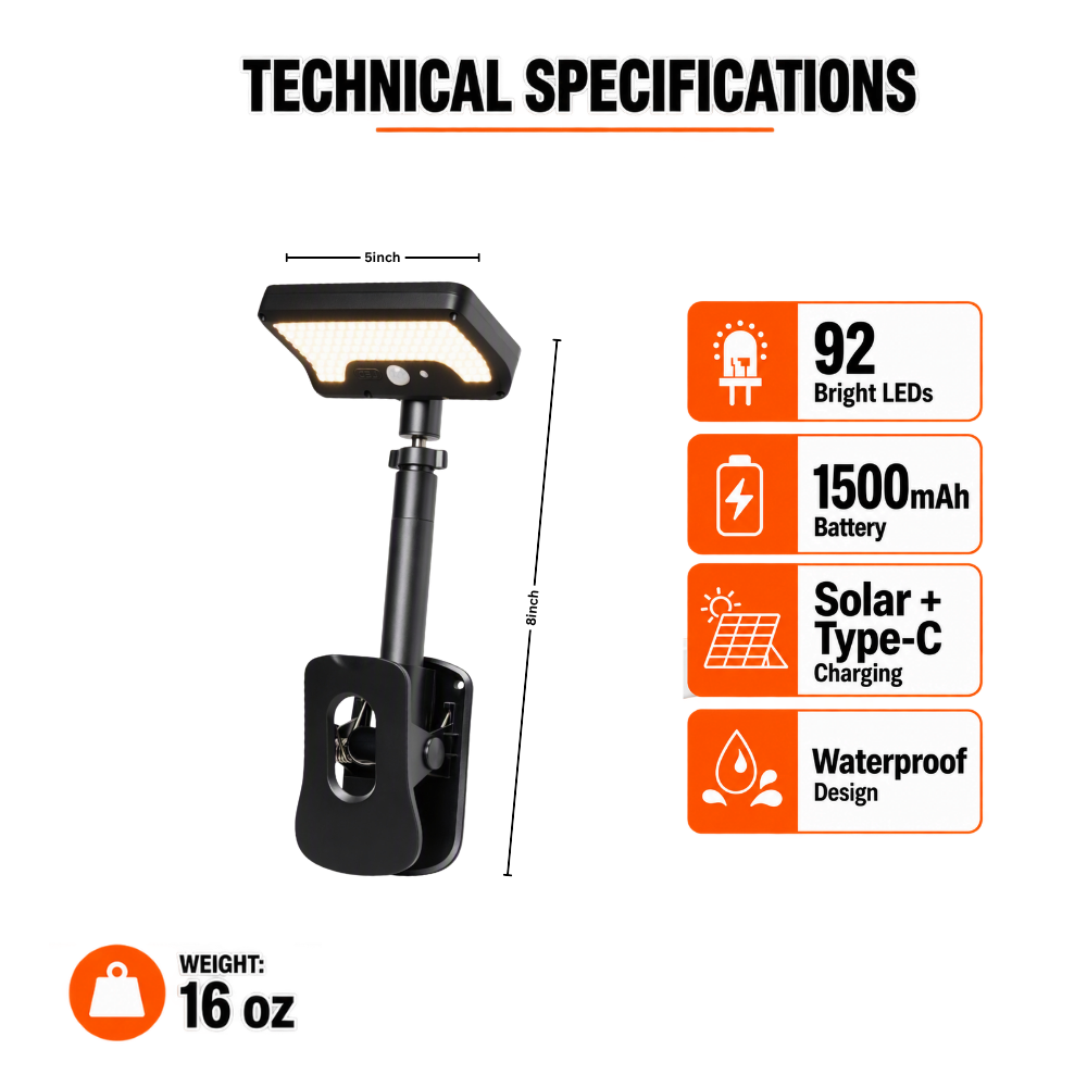 Instantly Secure Clip On Solar Light - Ozerty