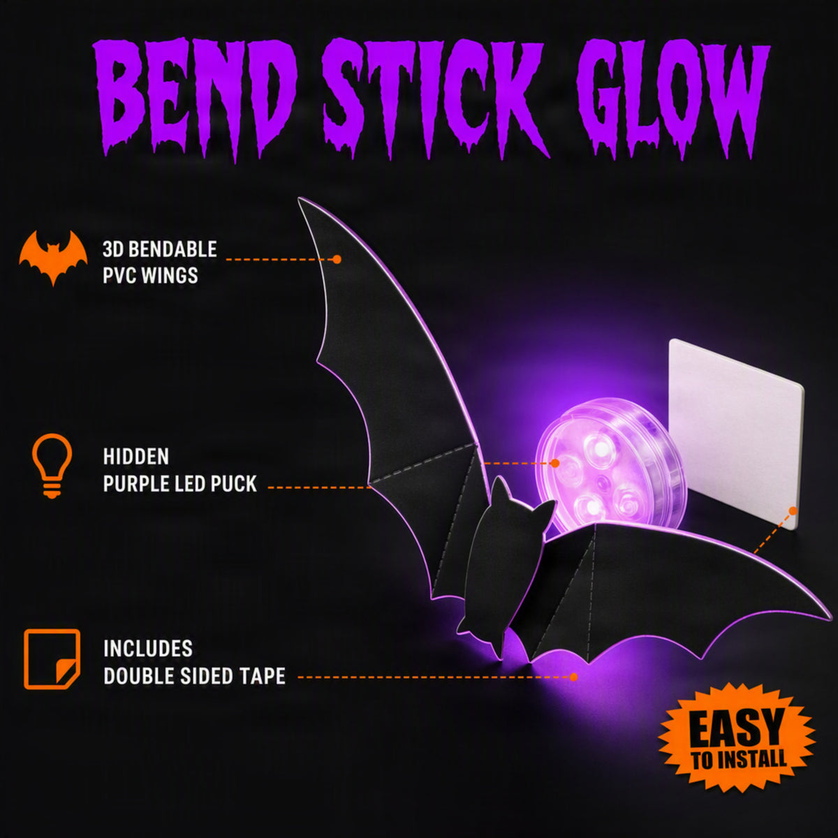 Glowing Bats Halloween Decoration - Ozerty