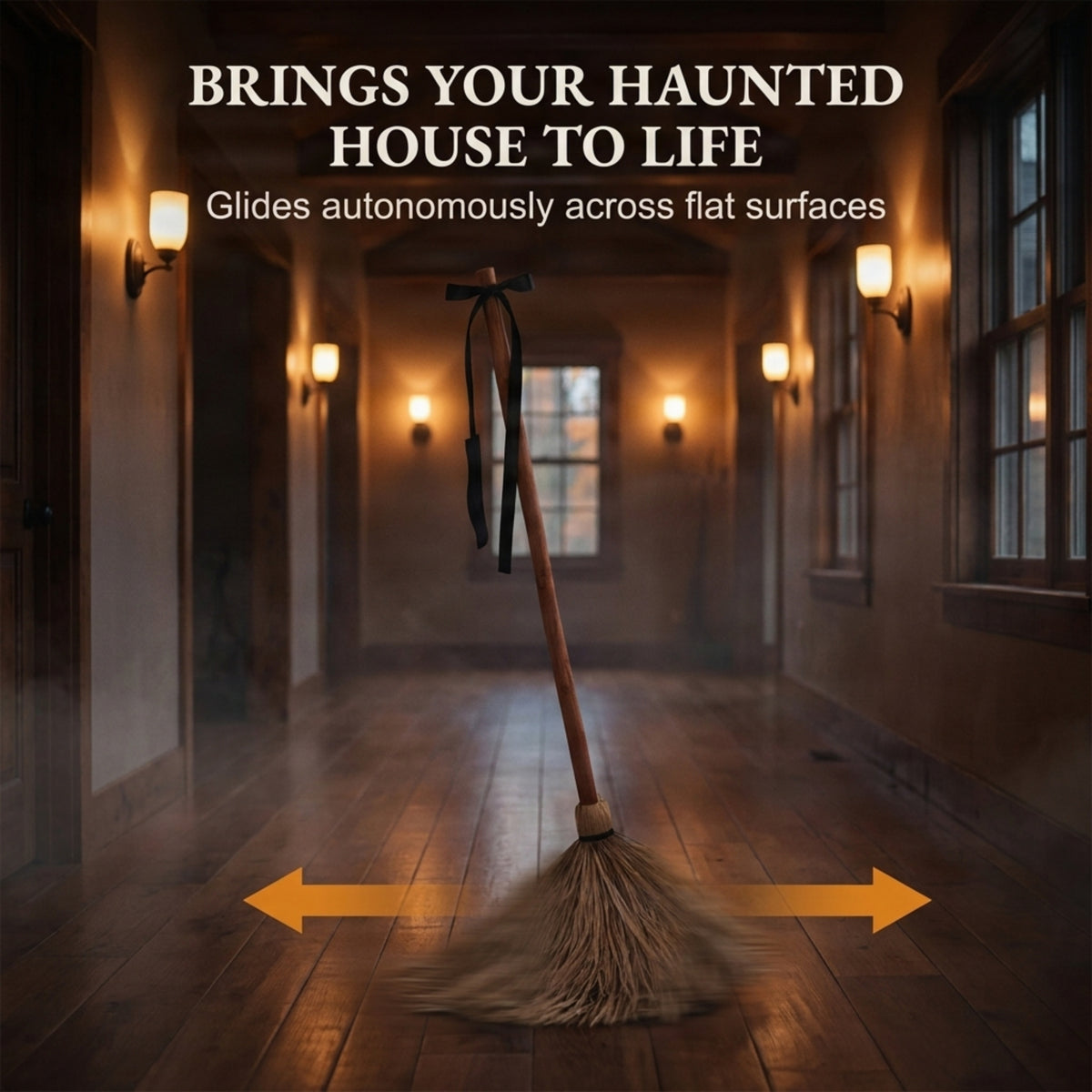 Playfully Haunted Motion Activated Broomstick - Ozerty