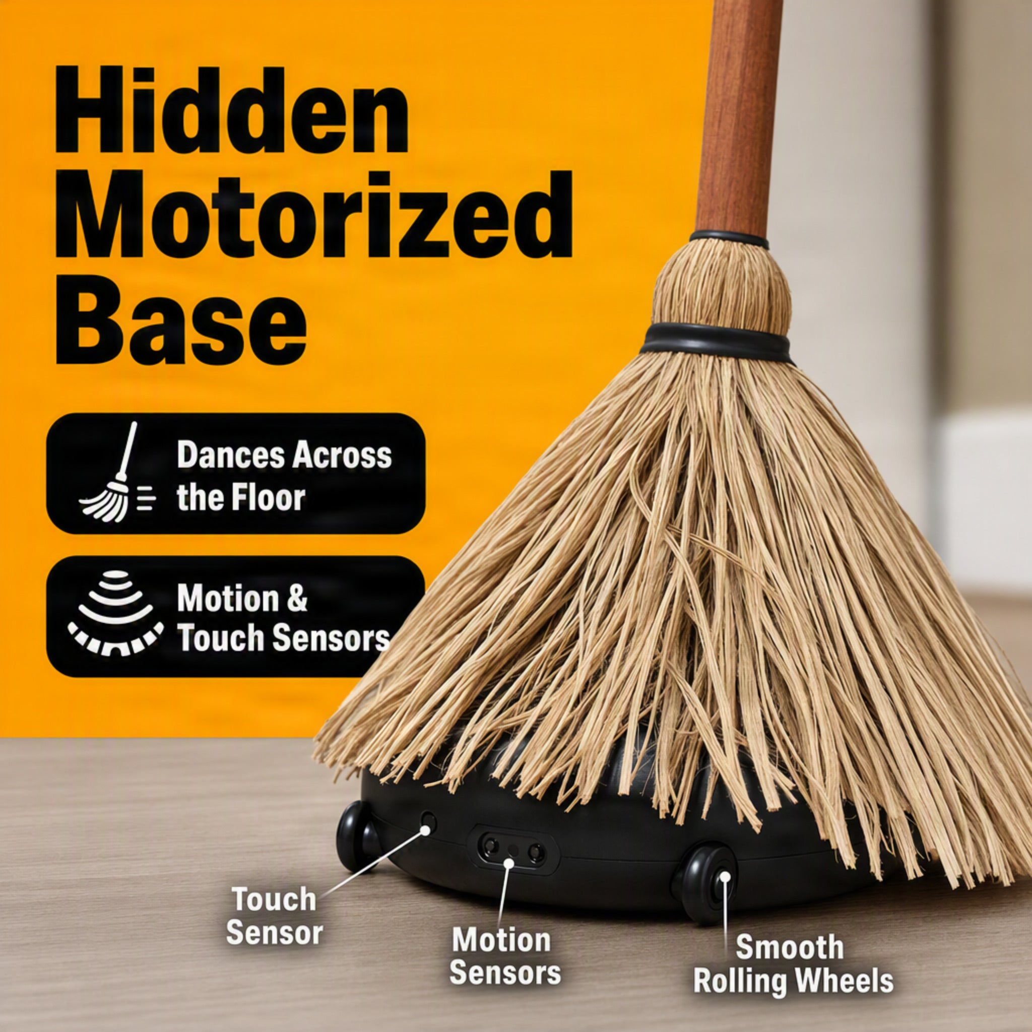 Playfully Haunted Motion Activated Broomstick - Ozerty