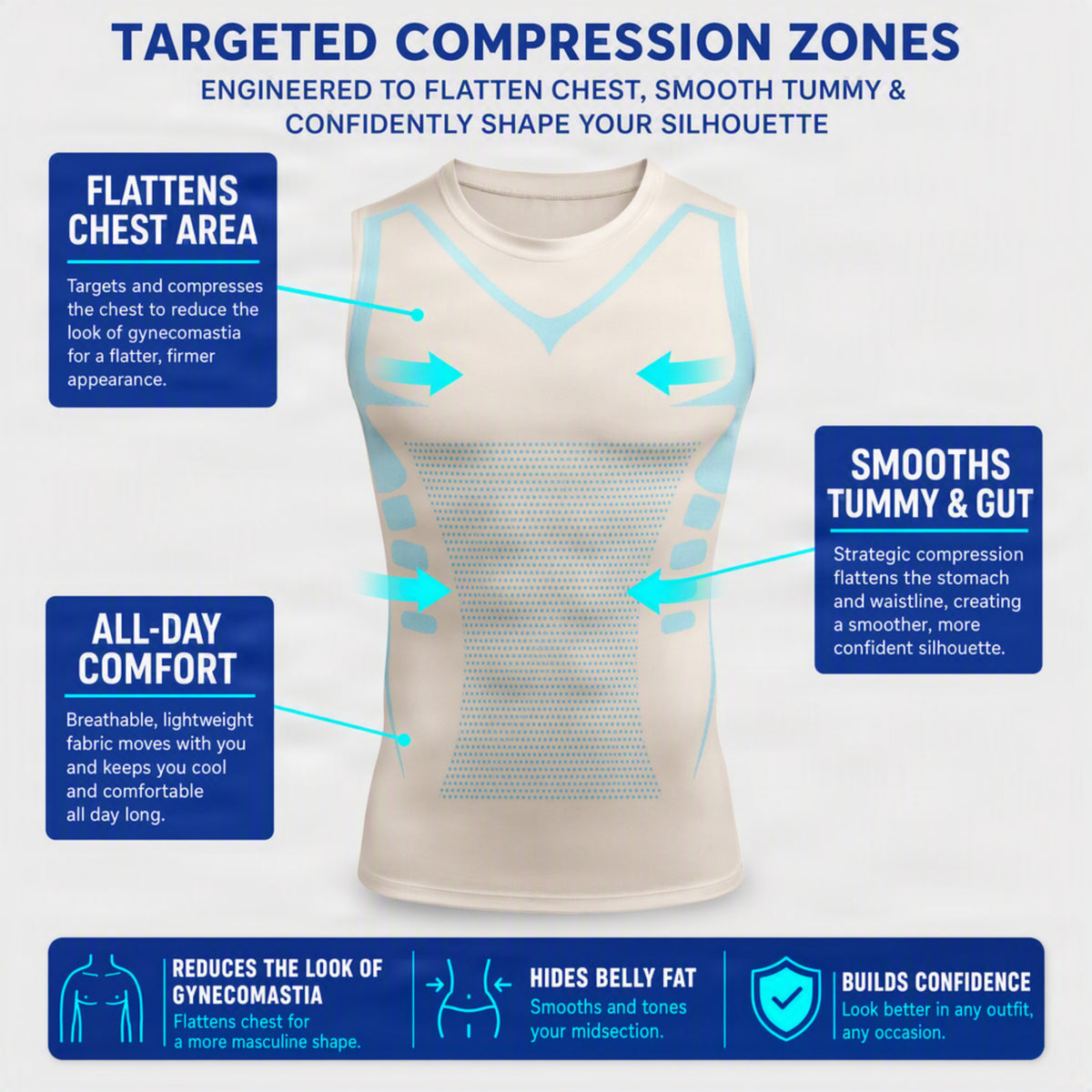 Discreetly Smoothing Compression Tank for Men - Ozerty