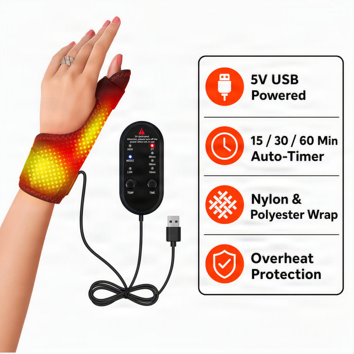 Warming Wrist and Thumb Heating Pad - Ozerty