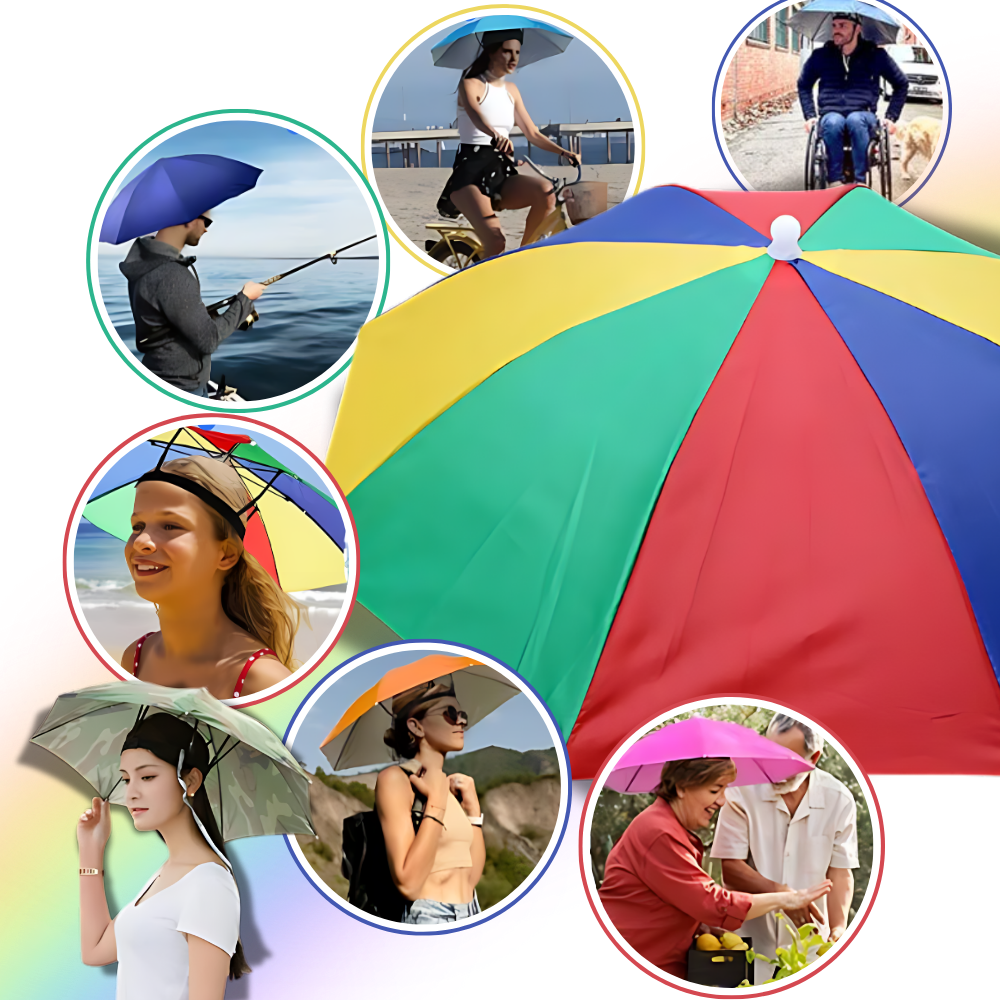 Adjustable Hand-Free Umbrella Hat - Ozerty