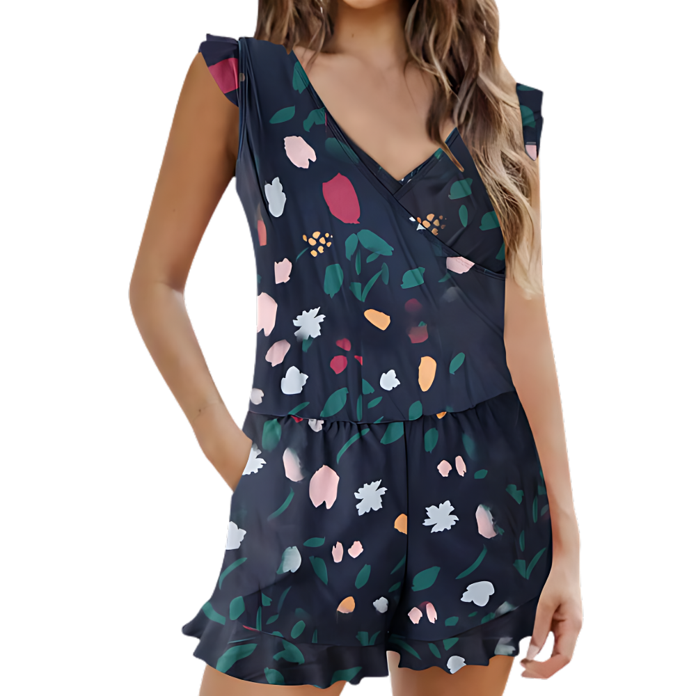 Built In Bra Swim Romper -Blossom - Ozerty