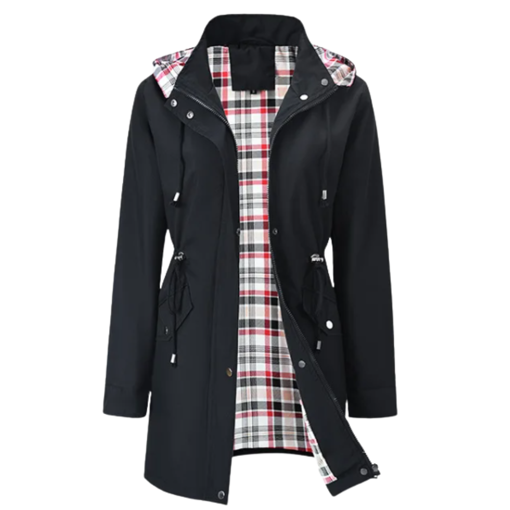 Chic Waterproof Trench Coat -Black - Ozerty