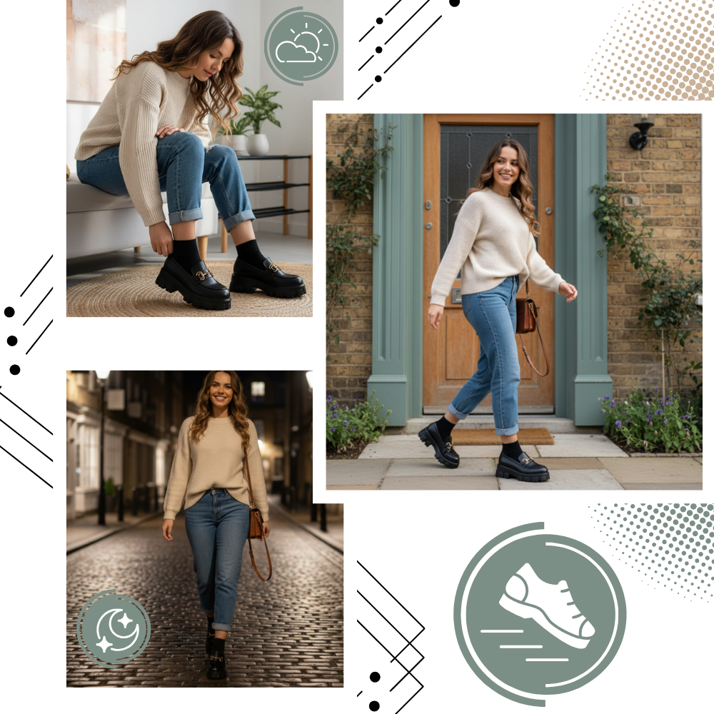 Chunky Stylish Leather Loafers - Ozerty