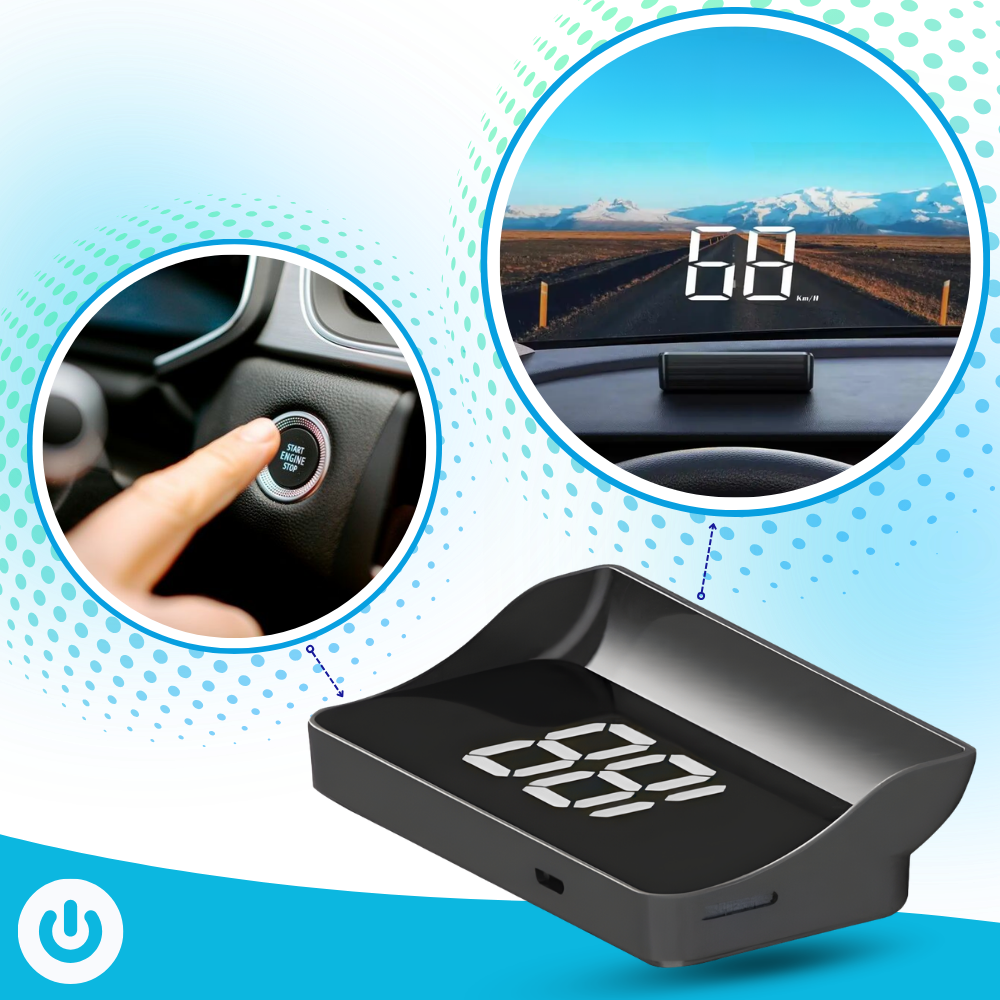 Clear & Intuitive Projector Windshield Speedometer - Ozerty