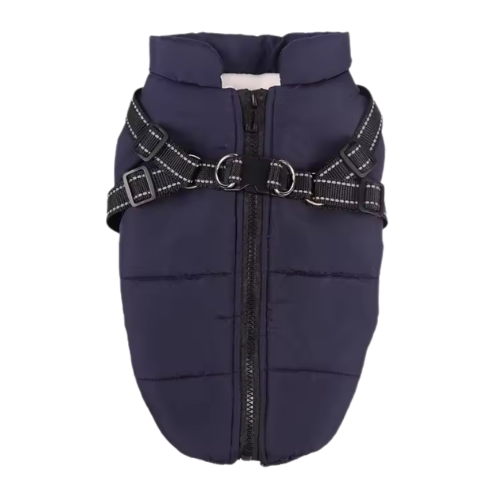 Cozy Dog Harness Winter Jacket -Blue - Ozerty