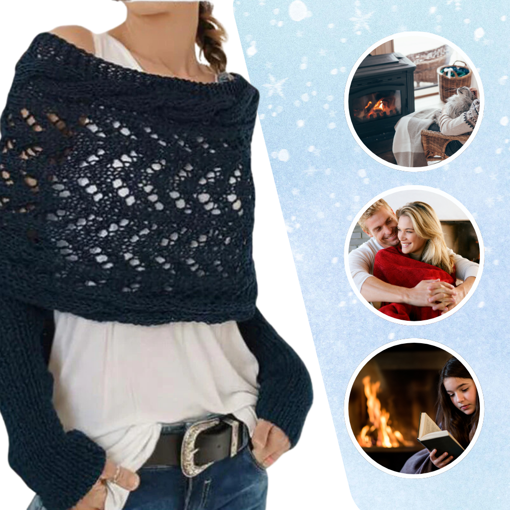 Cozy Knitted Shrug Sweater - Ozerty