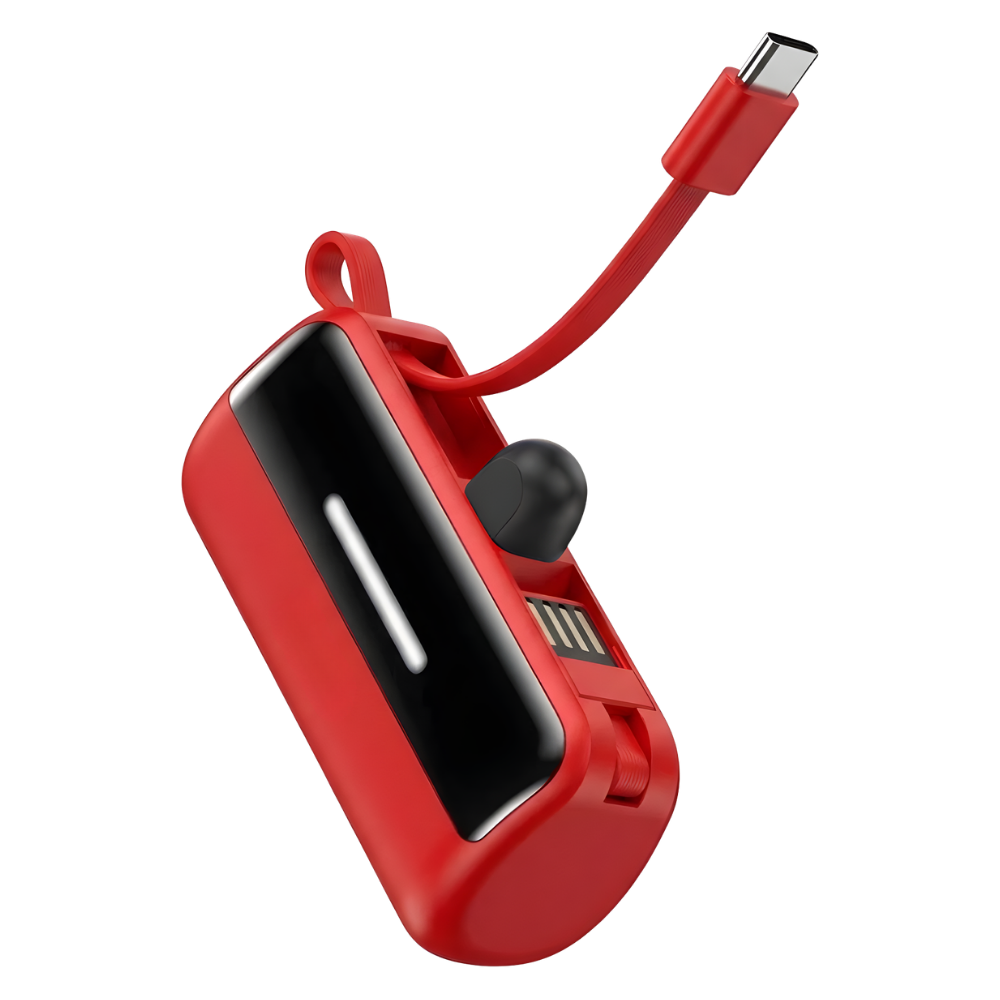 Efficiently Reliable Mini Stand Power Bank -Red - Ozerty