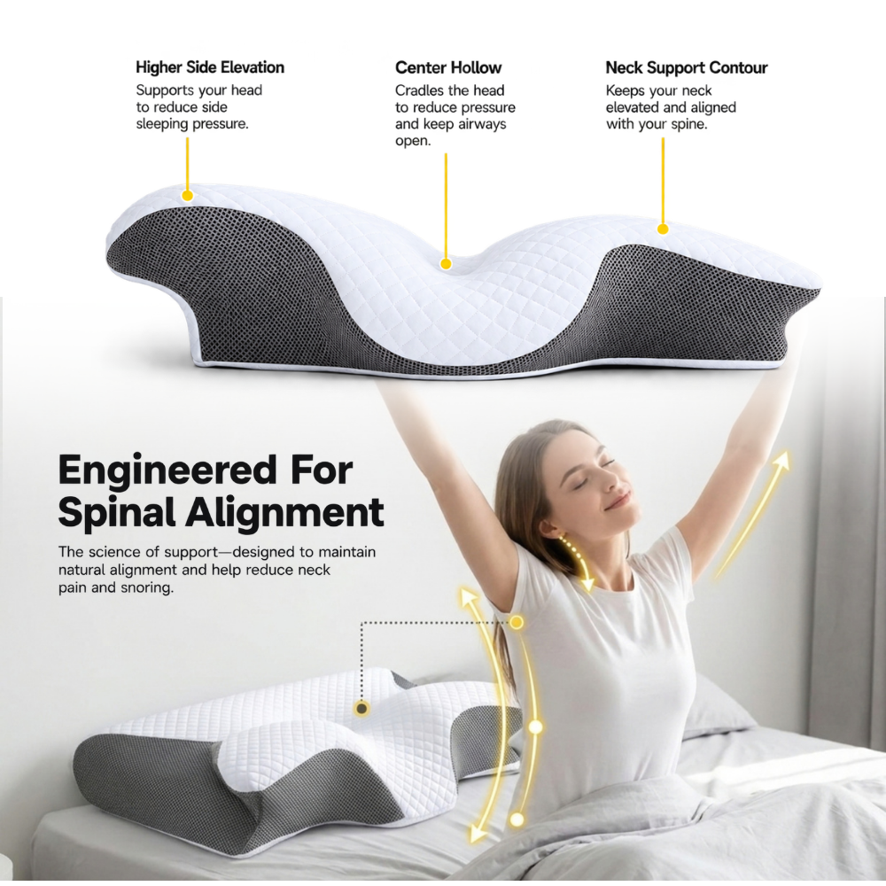 Firm Contour Cervical Memory Foam Pillow - Ozerty
