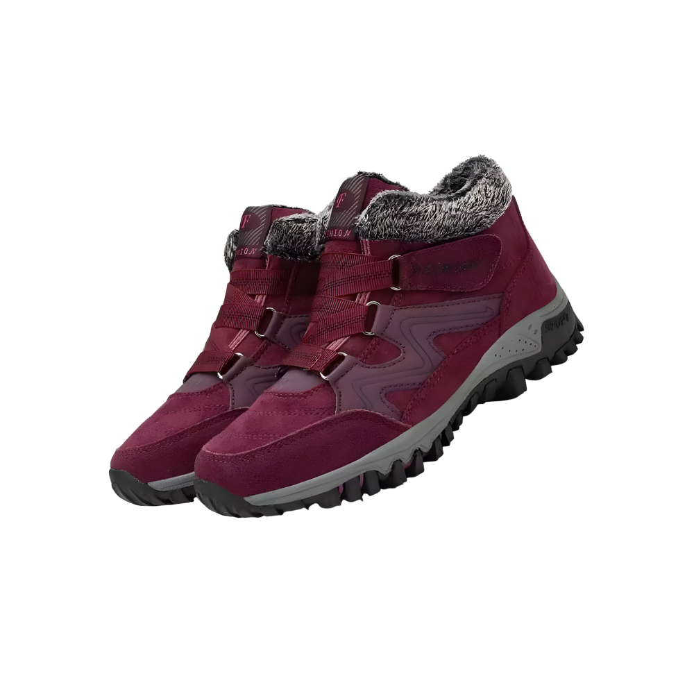 Fleece-Lined Warm Winter Shoes -Red - Ozerty