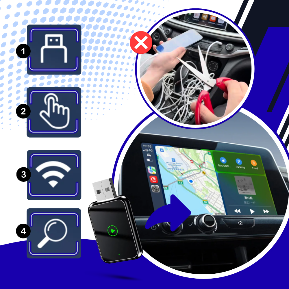 Functional & Convenient Wireless Carplay - Ozerty