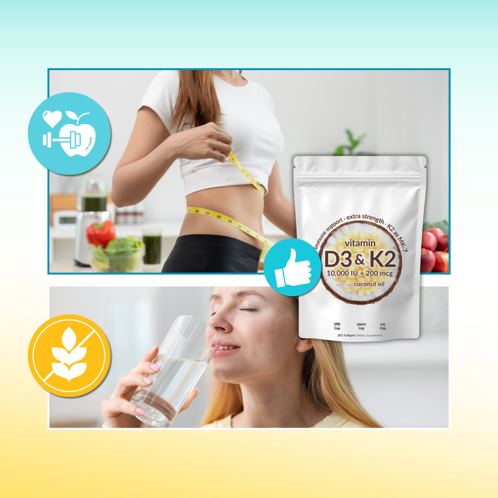 High-Potency D3 & K2 Softgels  - Ozerty