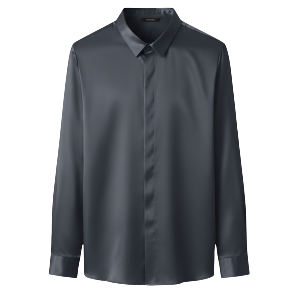 Non Iron Silk Blend Men's Polo -Grey - Ozerty
