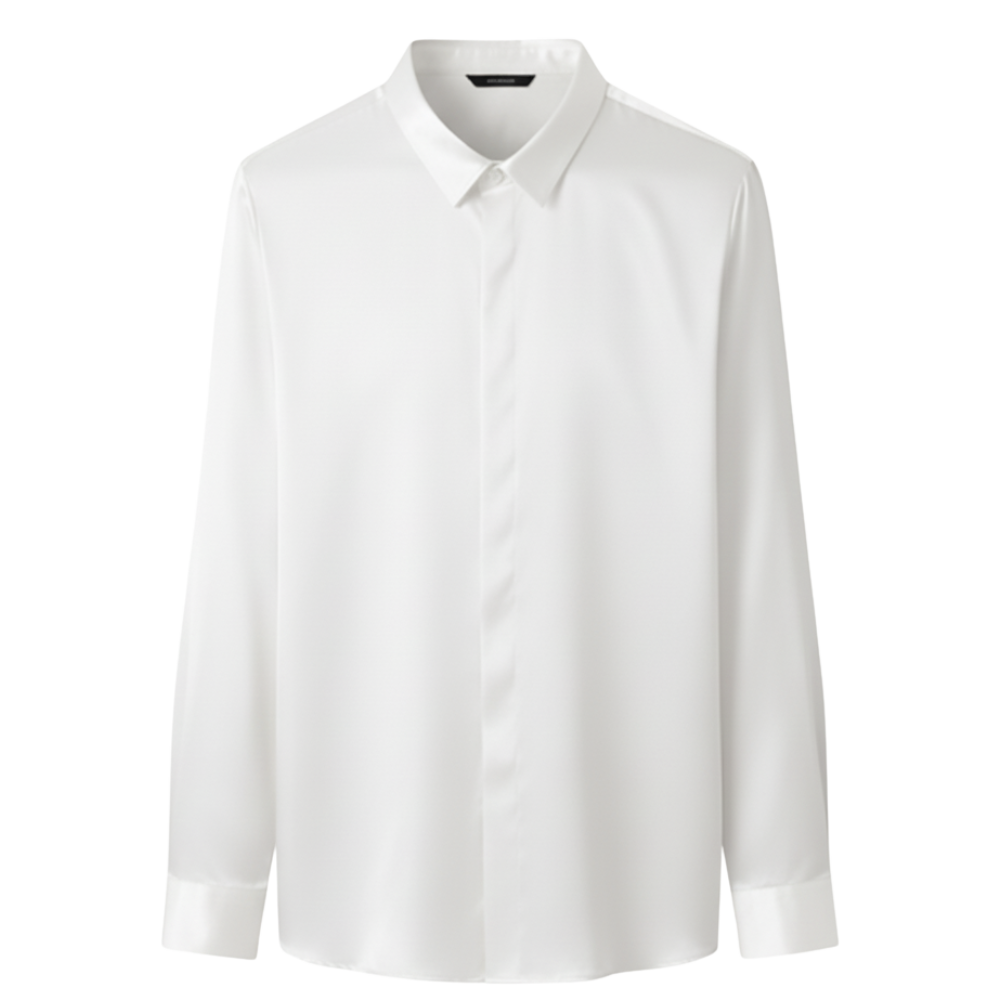 Non Iron Silk Blend Men's Polo -White - Ozerty