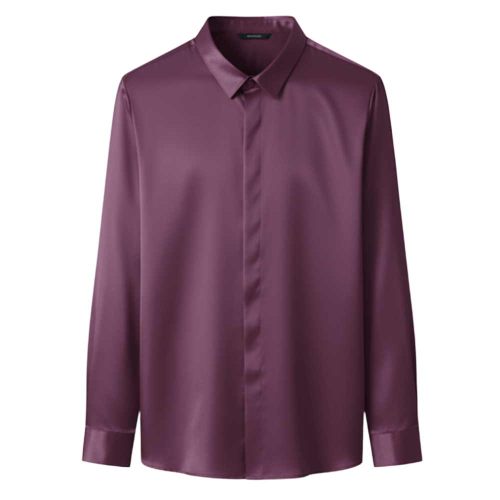 Non Iron Silk Blend Men's Polo -Wine - Ozerty