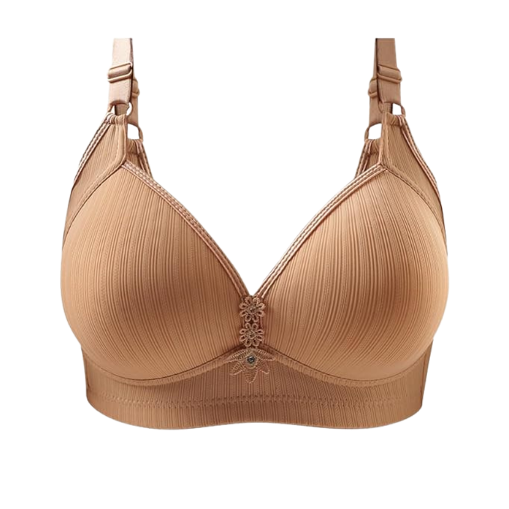 Plus Size Wireless Push-Up Bra -Brown - Ozerty