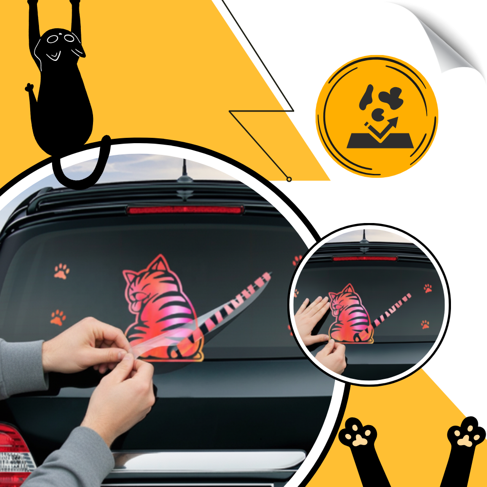 Quirky Cat Wiper Decal - Ozerty