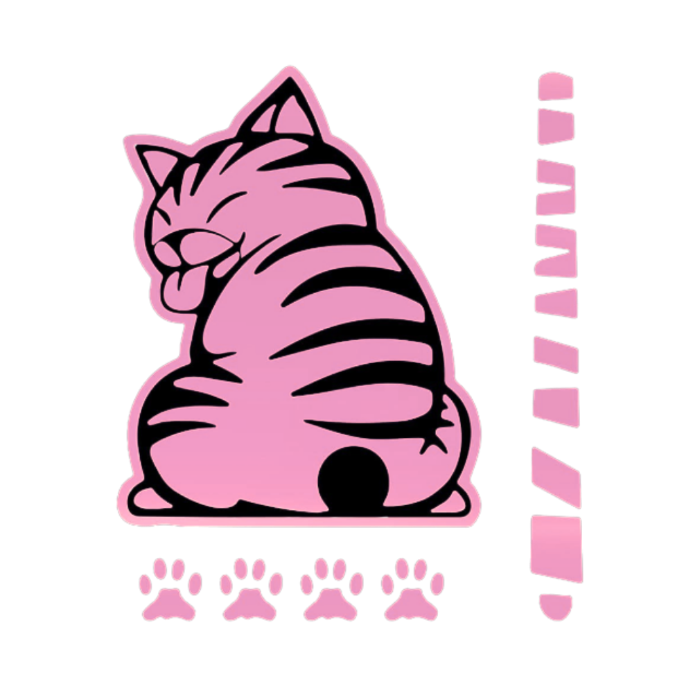 Quirky Cat Wiper Decal -Pink - Ozerty