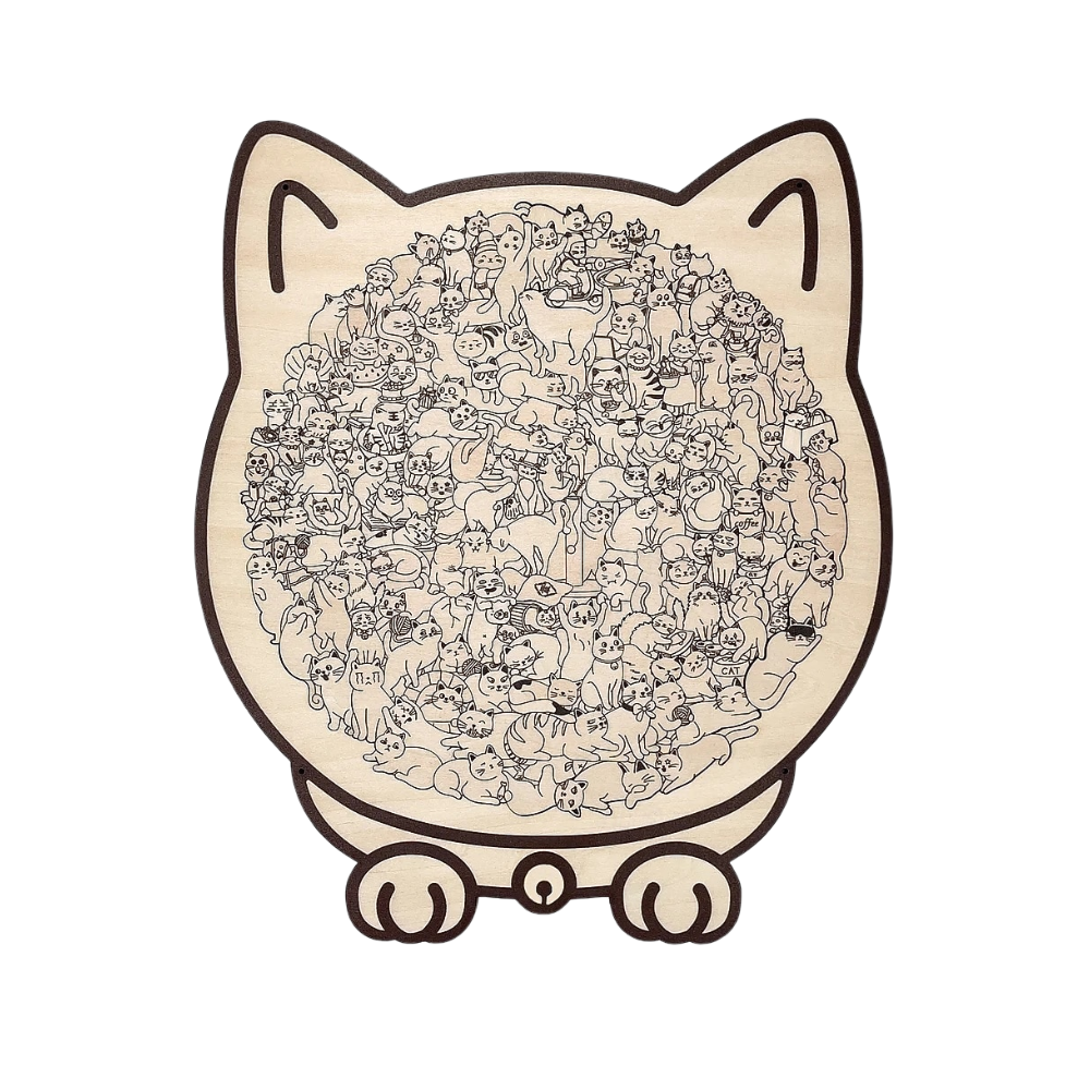 Relaxing Jigsaw Cat Puzzle  -Linear Cat - Ozerty