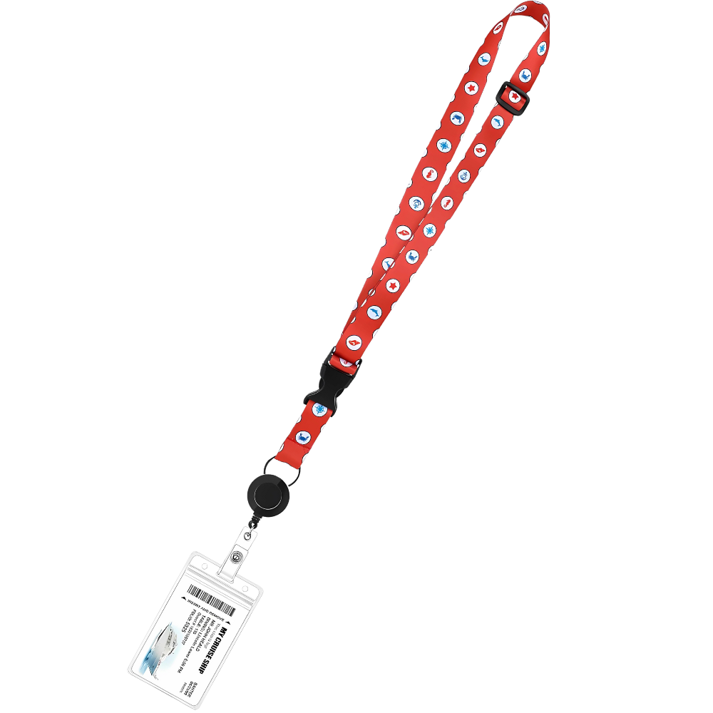 Retractable Cruise Lanyard -Red - Ozerty