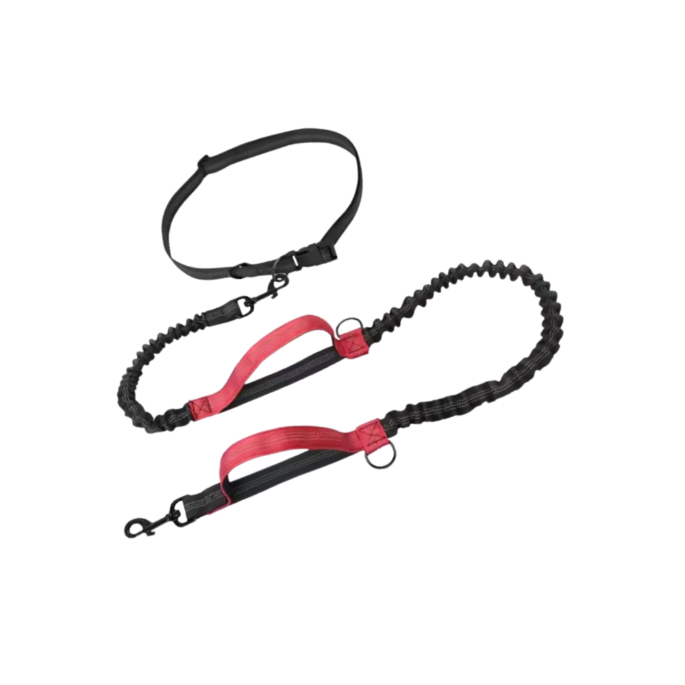 Secure & Ergonomic Dog Waist Leash -Red - Ozerty