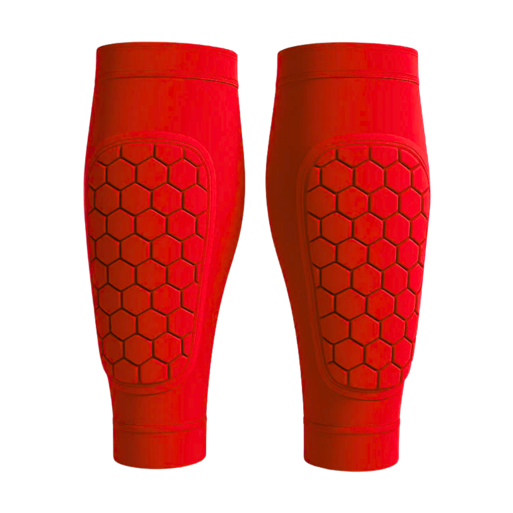 Shin Compression Guard Sleeve -Red - Ozerty