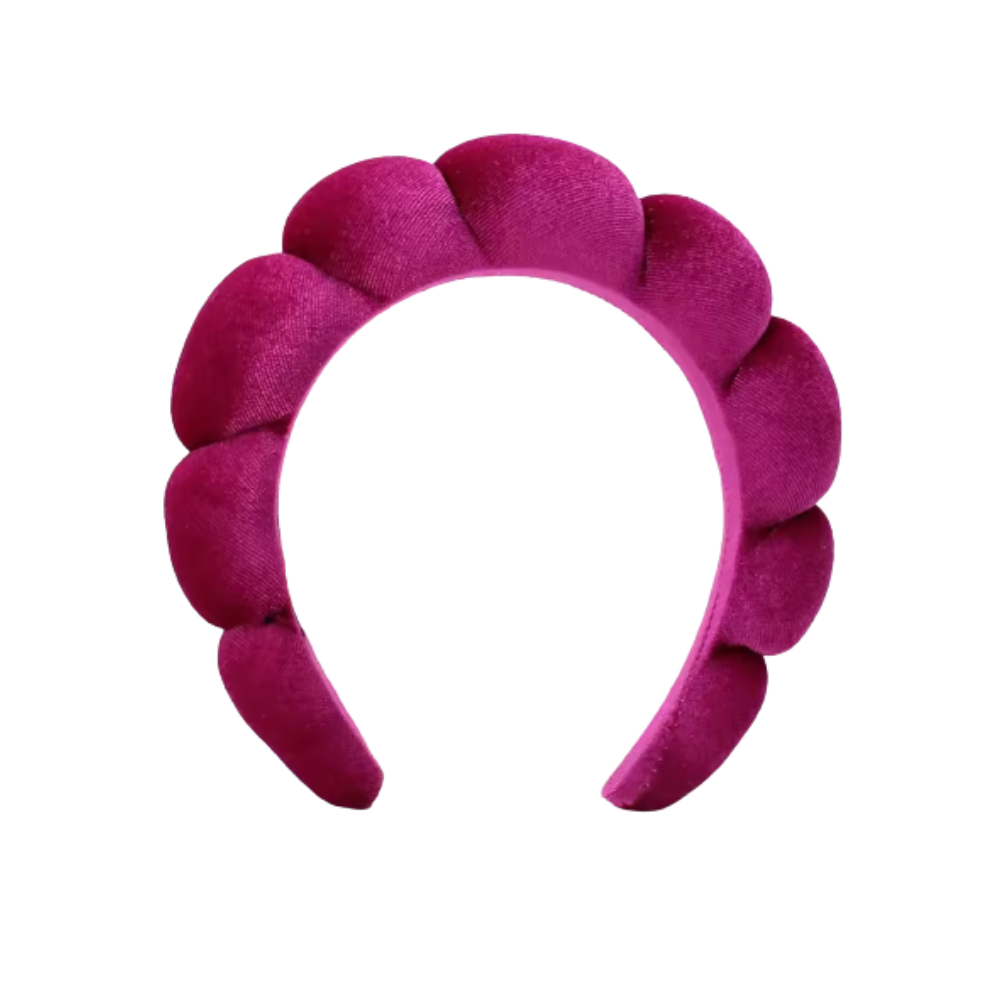 Velvet Skincare Headband -Rose Red - Ozerty