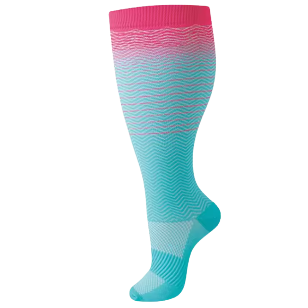Wide Breathable Compression Sock -Blue - Ozerty