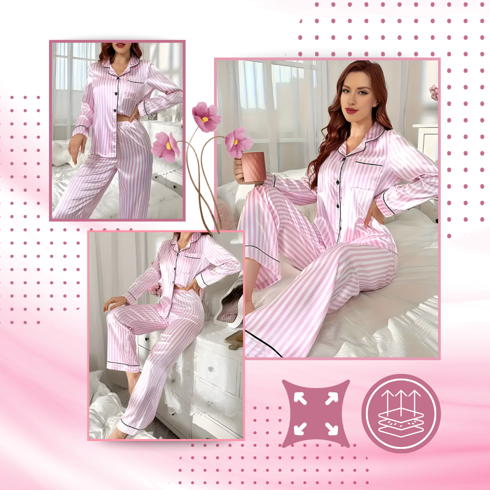 Women's Rosy Satin Pajamas - Ozerty