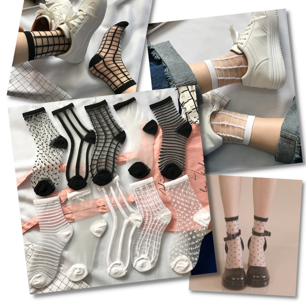 Transparent Fashion Socks for Women - 10 Pairs -