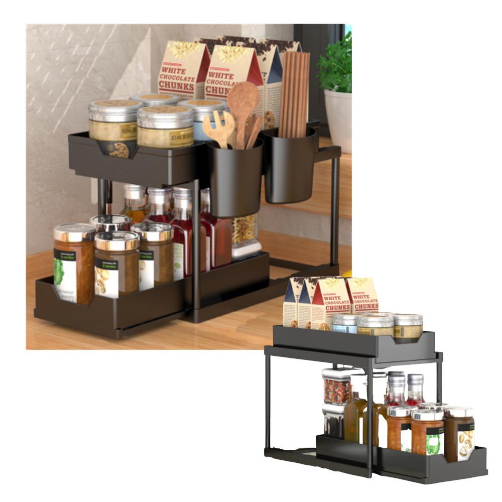 Double-Drawer Kitchen Spice Rack